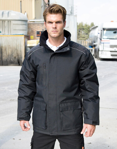 Result Work-Guard Vostex Long Coat, Black, L bedrucken, Art.-Nr. 905331015
