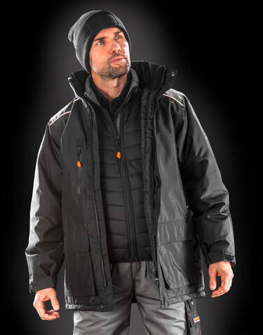 Result Work-Guard Vostex Long Coat, Black, L bedrucken, Art.-Nr. 905331015