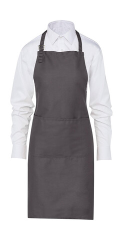 SG ACCESSORIES - BISTRO LISBON 100% Cotton Bib Apron, Grey, One Size bedrucken, Art.-Nr. 920591210