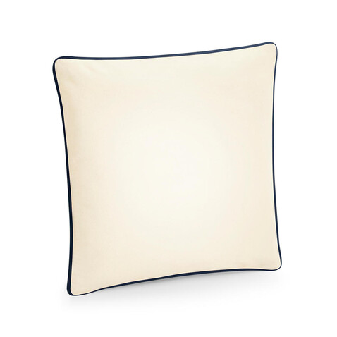 Westford Mill Fairtrade Cotton Piped Cushion Cover, Natural/French Navy, One Size bedrucken, Art.-Nr. 924280550