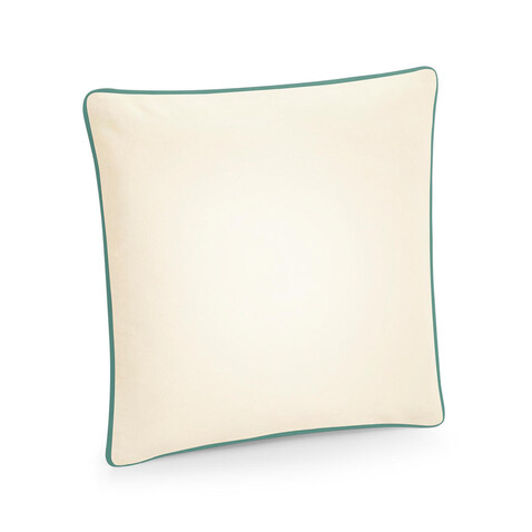 Westford Mill Fairtrade Cotton Piped Cushion Cover, Natural/Sage Green, One Size bedrucken, Art.-Nr. 924280750