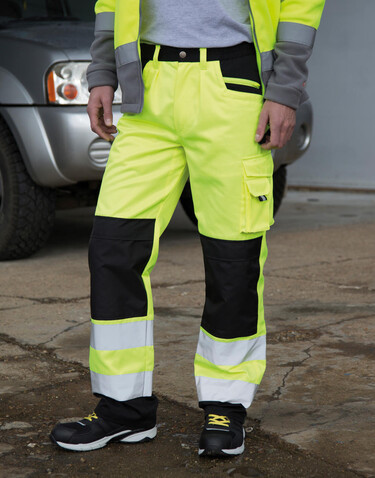 Result Safety Cargo Trouser, Fluorescent Yellow, 4XL bedrucken, Art.-Nr. 930336059