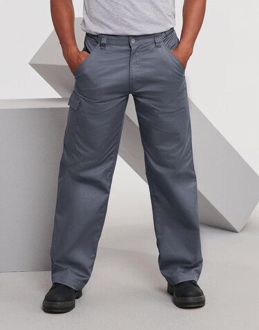 Russell Europe Twill Workwear Trousers length 32, Black, 32&quot; (81cm) bedrucken, Art.-Nr. 932001013