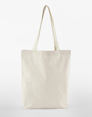 Westford Mill Striped Organic Cotton Tote, Grey Stripe, One Size bedrucken, Art.-Nr. 932281320