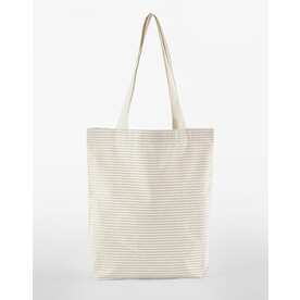 Westford Mill Striped Organic Cotton Tote, Grey Stripe, One Size bedrucken, Art.-Nr. 932281320