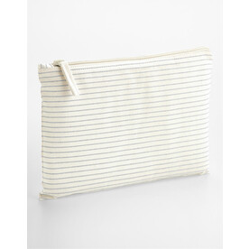 Westford Mill Striped Organic Cotton Accessory Pouch, Grey Stripe, S bedrucken, Art.-Nr. 933281323