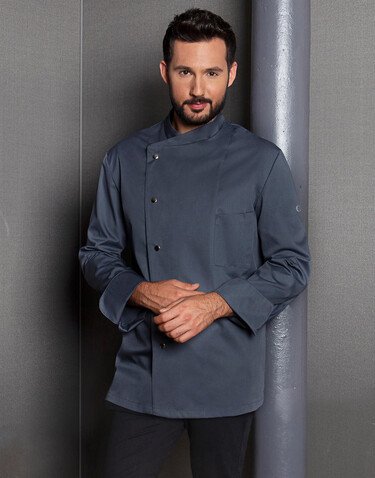 Karlowsky Chef Jacket Lars Long Sleeve, Anthracite, 58 (XL) bedrucken, Art.-Nr. 934671407