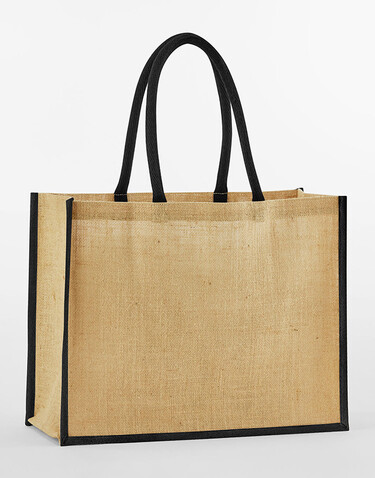 Westford Mill Natural Starched Jute Classic Shopper, Natural/Navy, One Size bedrucken, Art.-Nr. 937280600