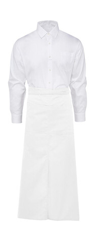 SG ACCESSORIES - BISTRO BERLIN Long Bistro Apron with Vent and Pocket, White, One Size bedrucken, Art.-Nr. 941590000