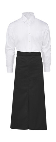 SG ACCESSORIES - BISTRO BERLIN Long Bistro Apron with Vent and Pocket, Black, One Size bedrucken, Art.-Nr. 941591010