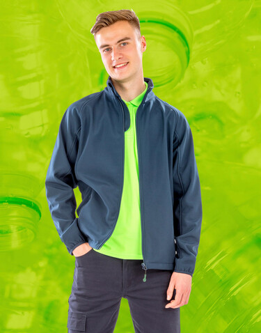Result Men`s Recycled 2-Layer Printable Softshell Jacket, Black, S bedrucken, Art.-Nr. 957331013