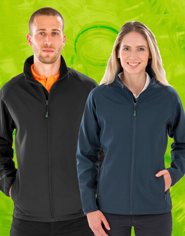 Result Men`s Recycled 2-Layer Printable Softshell Jacket, Black, S bedrucken, Art.-Nr. 957331013