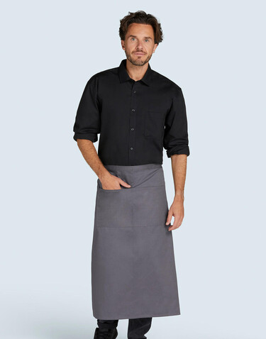 SG ACCESSORIES - BISTRO ROME - Medium Length Bistro Apron with Pocket, White, One Size bedrucken, Art.-Nr. 957590000
