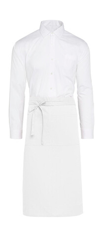 SG ACCESSORIES - BISTRO ROME - Medium Length Bistro Apron with Pocket, White, One Size bedrucken, Art.-Nr. 957590000