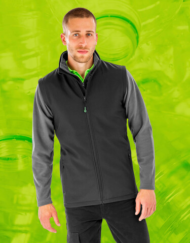 Result Men`s Recycled 2-Layer Printable Softshell B/W, Black, S bedrucken, Art.-Nr. 961331013