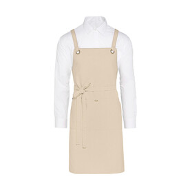 SG ACCESSORIES - BISTRO PROVENCE - Crossover Eyelets Bib Apron with Pocket, Natural, One Size bedrucken, Art.-Nr. 965590080