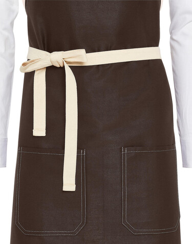 SG ACCESSORIES - BISTRO SANTORINI - Contrasted Bib Apron with Pocket, Navy, One Size bedrucken, Art.-Nr. 966592000