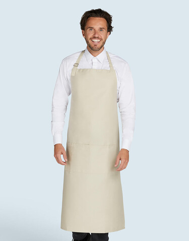 SG ACCESSORIES - BISTRO AMSTERDAM - Recycled Bib Apron with Pocket, Red, One Size bedrucken, Art.-Nr. 972594000