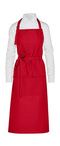 SG ACCESSORIES - BISTRO AMSTERDAM - Recycled Bib Apron with Pocket, Red, One Size bedrucken, Art.-Nr. 972594000