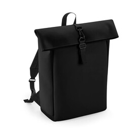Bag Base Matte PU Rolltop Backpack, Black, One Size bedrucken, Art.-Nr. 977291010