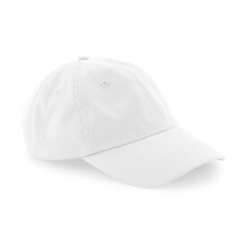 Beechfield Organic Cotton 6 Panel Dad Cap, White, One Size bedrucken, Art.-Nr. 982690000
