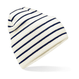 Beechfield Original Deep Cuffed Striped Beanie, Soft White/French Navy, One Size bedrucken, Art.-Nr. 994690620 Beechfield Original Deep Cuffed Striped Beanie, Soft White/French Navy, One Size bedrucken, Art.-Nr. 994690620