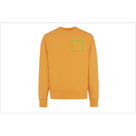 Iqoniq Kruger Relax-Rundhals-Sweater aus recycelt. Baumwolle sundial orange bedrucken, Art.-Nr. T9302.012.XXXL