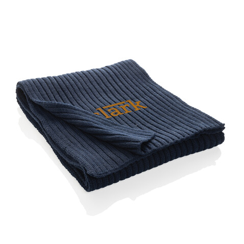 Impact AWARE™ Polylana® Strickschal 180x25cm navy blau bedrucken, Art.-Nr. P453.4425