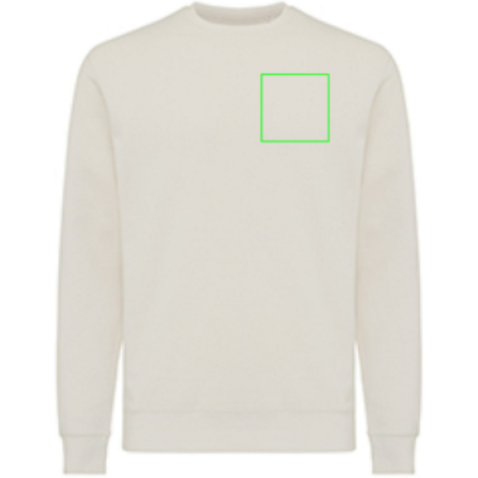 Iqoniq Etosha Lightweight Sweater aus recycelter Baumwolle ivory white bedrucken, Art.-Nr. T9303.040.M