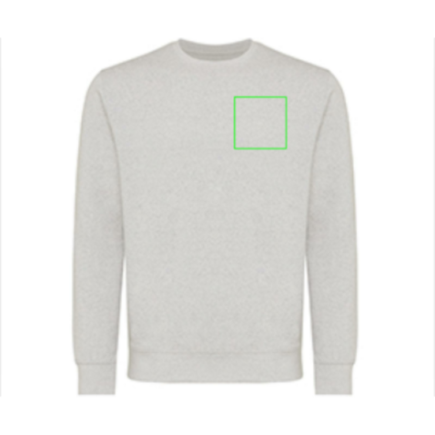 Iqoniq Etosha Lightweight Sweater aus recycelter Baumwolle ungefärbte helles Grau bedrucken, Art.-Nr. T9303.032.4XL