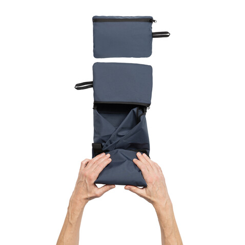 Dillon AWARE™ RPET faltbare Sporttasche navy blau bedrucken, Art.-Nr. P763.1825