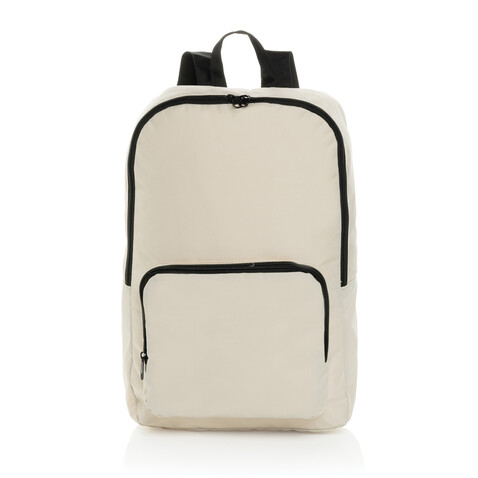 Dillon AWARE™ RPET faltbarer klassischer Rucksack off white bedrucken, Art.-Nr. P763.1913