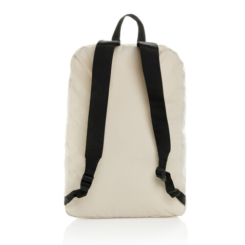 Dillon AWARE™ RPET faltbarer klassischer Rucksack off white bedrucken, Art.-Nr. P763.1913