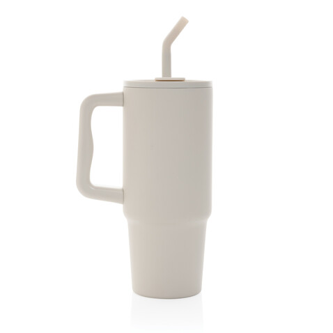 Embrace Deluxe Becher aus RCS recyceltem Edelstahl 900ml beige bedrucken, Art.-Nr. P437.3019