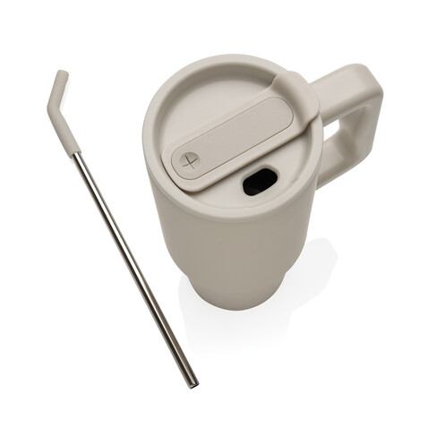 Embrace Deluxe Becher aus RCS recyceltem Edelstahl 900ml beige bedrucken, Art.-Nr. P437.3019