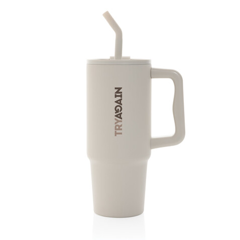 Embrace Deluxe Becher aus RCS recyceltem Edelstahl 900ml beige bedrucken, Art.-Nr. P437.3019