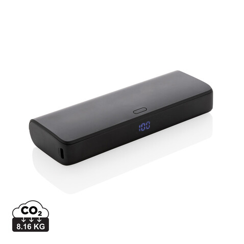 FlashCharge 20.000mAh Fast-Charge Powerbank aus RCS rPlastik schwarz bedrucken, Art.-Nr. P322.481