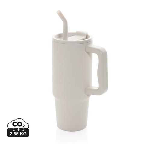 Embrace Deluxe Becher aus RCS recyceltem Edelstahl 900ml beige bedrucken, Art.-Nr. P437.3019