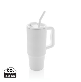 Embrace Deluxe Becher aus RCS recyceltem Edelstahl 900ml weiß bedrucken, Art.-Nr. P437.3003