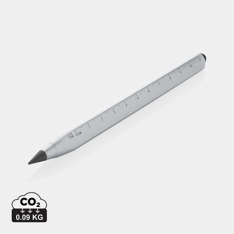 Eon Infinity Multitasking Stift aus RCS recycelt. Aluminium silber bedrucken, Art.-Nr. P221.012