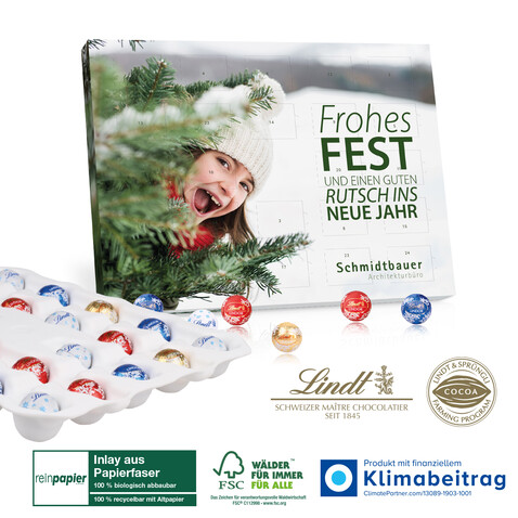 Tisch-Adventskalender Lindt „Gourmet Edition“ Organic bedrucken, Art.-Nr. 55322-W