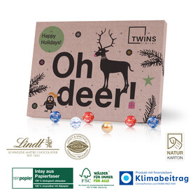 Adventskalender aus Naturkarton Lindt „Gourmet Edition“ Organic bedrucken, Art.-Nr. 55400-W