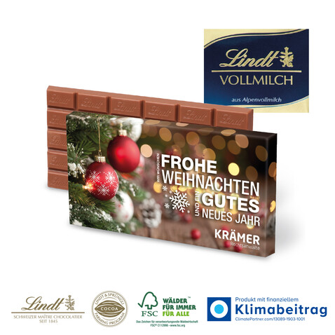 Premium Schokolade von Lindt, 100 g, EXPRESS bedrucken, Art.-Nr. 91270-Express-W