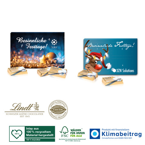 Super-Mini-Adventskalender Lindt „XXS“ bedrucken, Art.-Nr. 95340-W