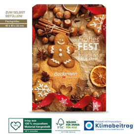 Adventskalender „Universal“, Inlay aus 100% recyceltem Material bedrucken, Art.-Nr. 95350-W