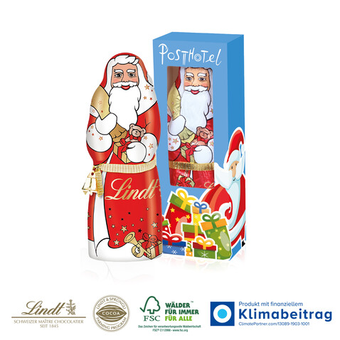 Lindt Weihnachtsmann mit Glöckchen, 70 g bedrucken, Art.-Nr. 95453-W