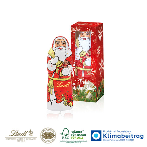 Weihnachtsmann von Lindt, 40 g bedrucken, Art.-Nr. 95456-W