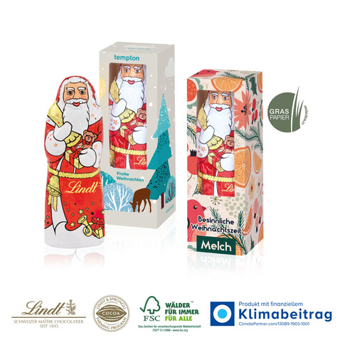 Weihnachtsmann von Lindt, 40 g bedrucken, Art.-Nr. 95456-W