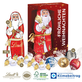 Premium-Präsent mit Lindt Weihnachtsmann „Maxi“ bedrucken, Art.-Nr. 95500-W
