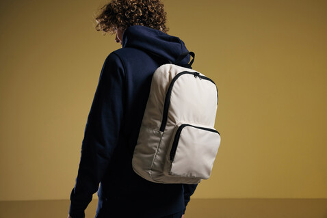 Dillon AWARE™ RPET faltbarer klassischer Rucksack off white bedrucken, Art.-Nr. P763.1913